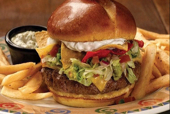 The Ground Round burger platter