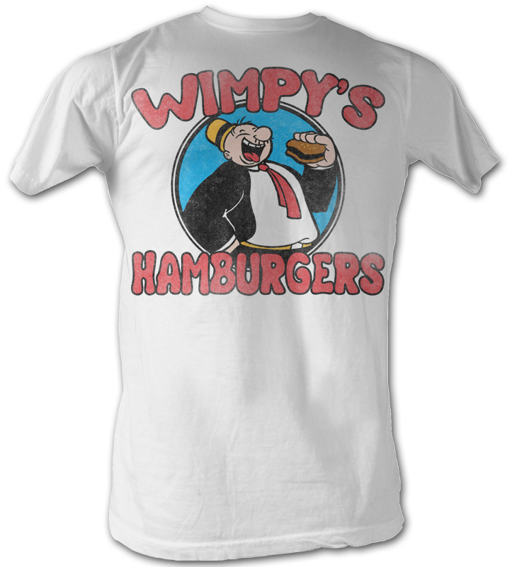 Wimpys Burgers Adult White Tee Shirt
