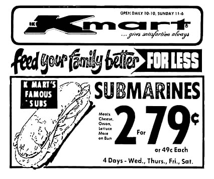 Kmart Deli Subs