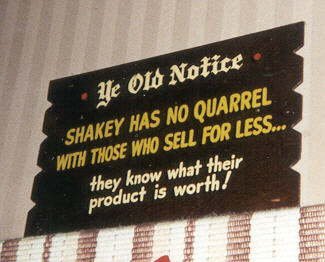 Shakeys Pizza sign