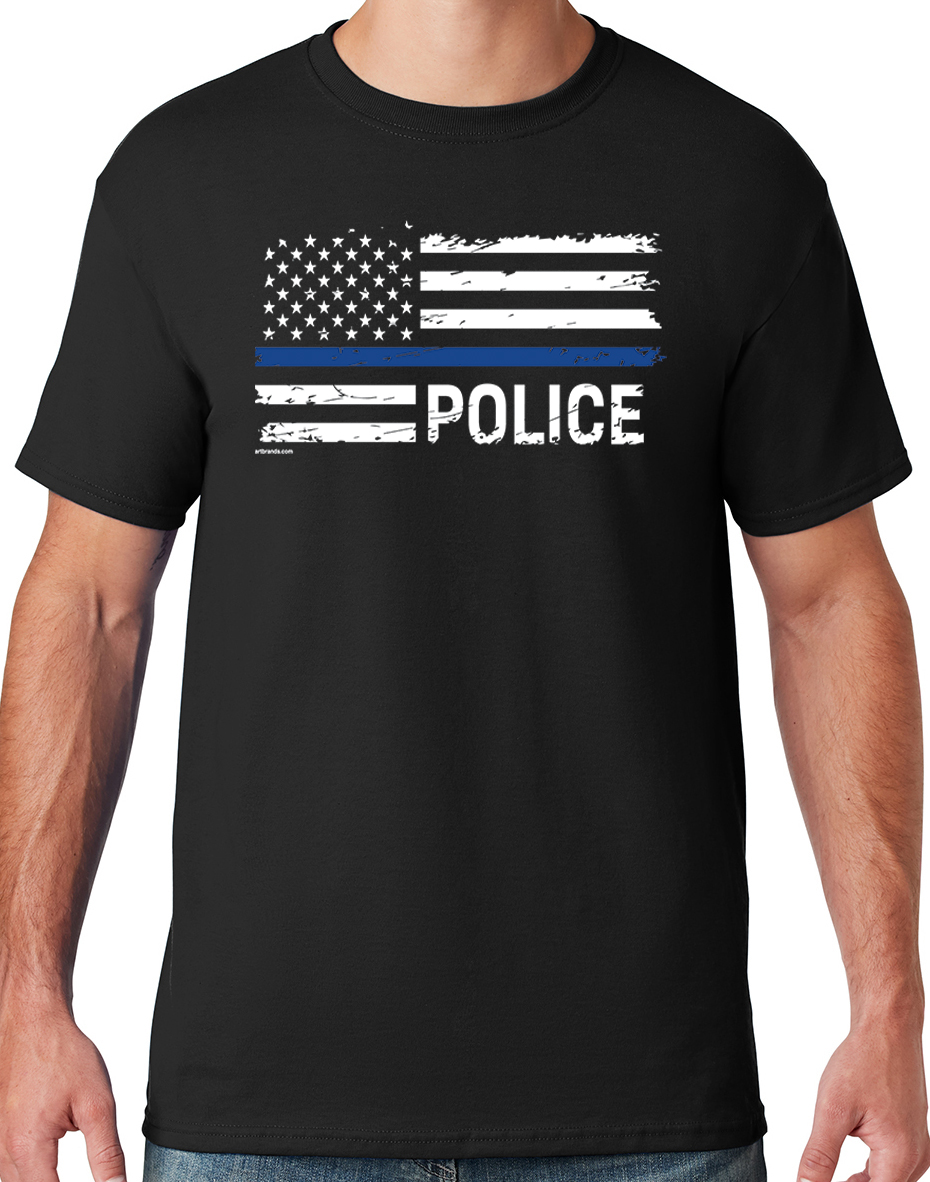 US Flag Thins Blue Line Police shirt