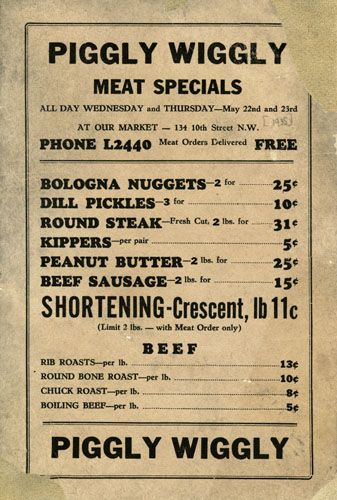 Piggly Wiggly 1936 advertisement