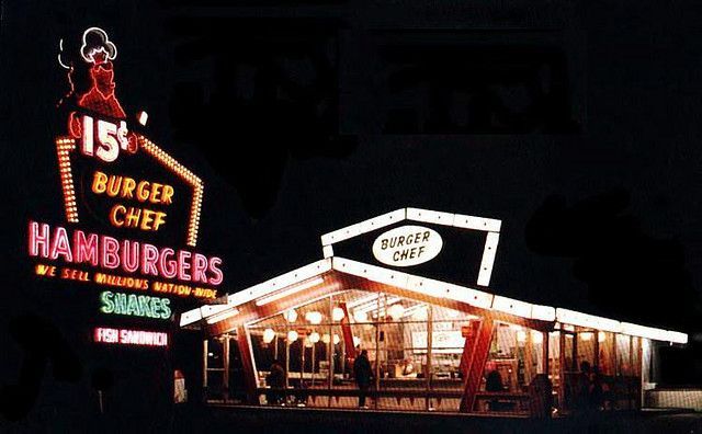 Burger Chef at night