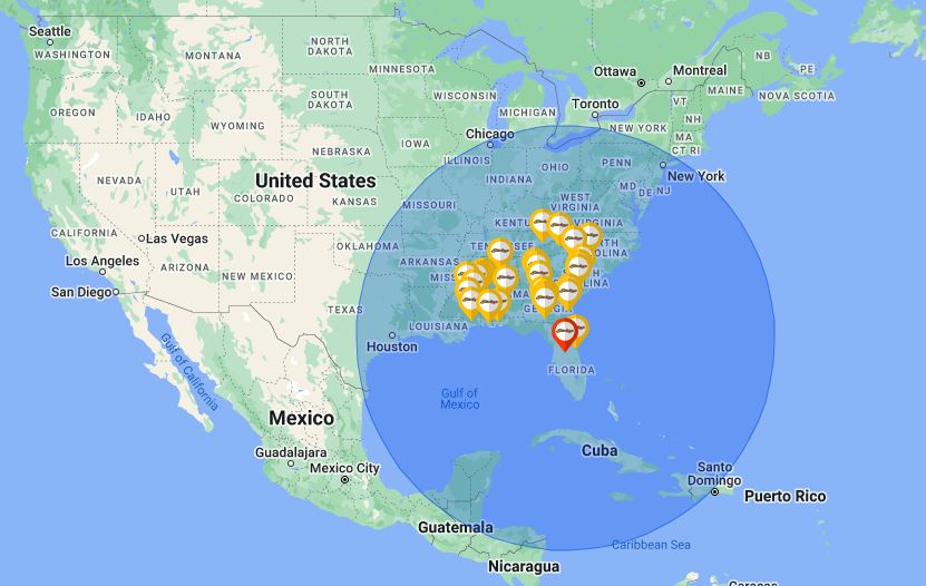 Stuckey's locations map